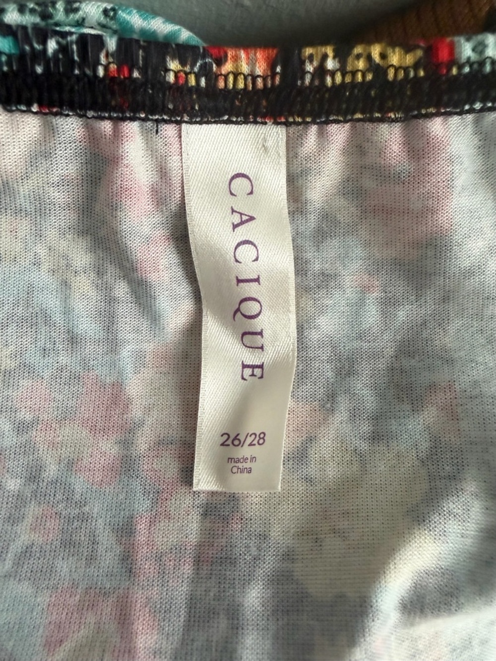 Cacique Blue Floral Sleepwear Romper & Robe Set Size 26/28 - Picture 6 of 7